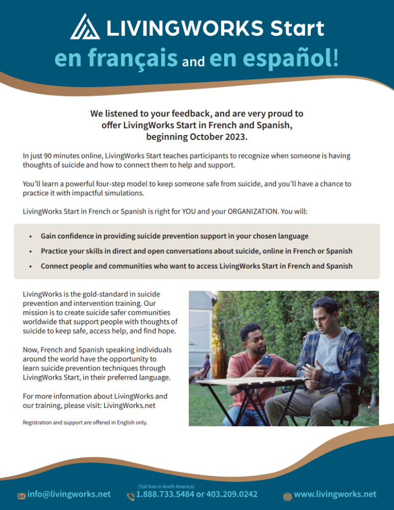 LivingWorks Start in French and Spanish information paper