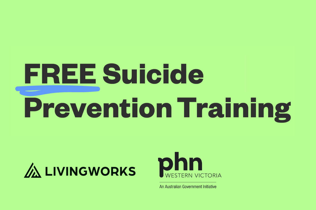Free suicide prevention training graphic